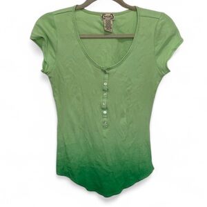 Y2K Next Era Green Ombre Short Sleeve Top